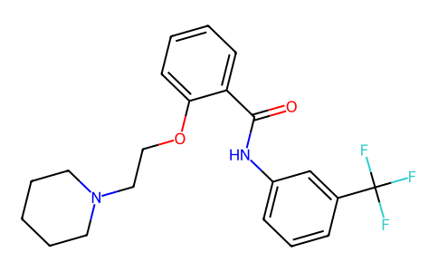 Benzamide, 2-(2-(1-piperidinyl)ethoxy)-N-(3-(trifluoromethyl)phenyl)- 34037-64-4